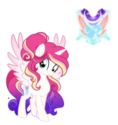 Size: 2078x2199 | Tagged: safe, artist:harmonyvitality-yt, oc, oc only, alicorn, pony, g4, alicorn oc, base used, eyelashes, female, high res, horn, mare, offspring, parent:princess cadance, parent:shining armor, parents:shiningcadance, simple background, solo, transparent background, wings