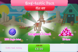 Size: 1264x856 | Tagged: safe, gameloft, idw, grithorn, g4, my little pony: magic princess, bundle, costs real money, english, gem, horns, idw showified, magic coins, mobile game, numbers, sale, solo, text