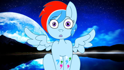 Size: 1280x720 | Tagged: safe, oc, oc only, oc:raindroxx, moon, not rainbow dash, surprised