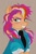 Size: 2344x3508 | Tagged: safe, artist:bearpone, sunny starscout, earth pony, pony, g5, alternate hairstyle, clothes, confident, female, grin, high res, looking at you, mane stripe sunny, mare, messy mane, messy mane sunny starscout, multicolored hair, necktie, simple background, smiling, smiling at you, solo, suit, tan background