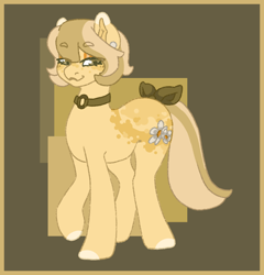 Size: 1150x1200 | Tagged: safe, artist:nyrillen, oc, oc only, earth pony, pony, pony town, body markings, bow, choker, ear piercing, facial markings, female, full body, green background, mare, piercing, simple background, solo, tail, tail bow