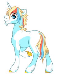 Size: 1126x1525 | Tagged: safe, artist:emberslament, oc, oc only, oc:maui, pony, unicorn, looking at you, multicolored hair, simple background, solo, transparent background