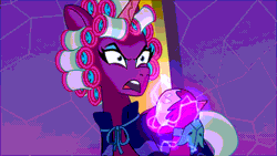 Size: 1920x1080 | Tagged: safe, screencap, opaline arcana, alicorn, pony, g5, my little pony: tell your tale, opaline alone, spoiler:g5, spoiler:tyts01e50, animated, clothes, eyeshadow, fail, female, fire, hair curlers, hoof heart, hoof polish, hooves, magic, makeup, mare, robe, sparks, underhoof