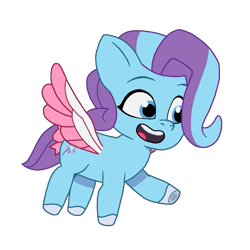 Size: 1297x1297 | Tagged: safe, artist:caseyben887, glory (g5), pegasus, pony, g5, my little pony: tell your tale, spoiler:g5, female, filly, foal, open mouth, simple background, smiling, solo, spread wings, transparent background, wings