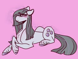 Size: 2048x1536 | Tagged: safe, artist:rare-apples, marble pie, earth pony, pony, g4, 2d, colored, crossed legs, digital art, female, long hair, long mane, lying down, mare, prone, sitting, solo, tail