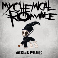 Size: 2045x2045 | Tagged: safe, artist:k0br4, pony, album cover, bone, clothes, high res, my chemical romance, ponified, ponified album cover, skeleton, solo, the black parade