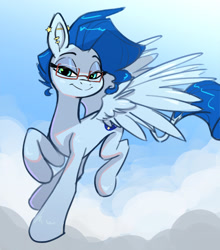 Size: 1477x1675 | Tagged: safe, artist:siroc, oc, oc only, pegasus, pony, female, glasses, leonine tail, mare, solo, tail
