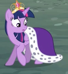 Size: 485x528 | Tagged: safe, screencap, twilight sparkle, alicorn, pony, g4, princess twilight sparkle (episode), big crown thingy, clothes, cropped, crown, element of magic, female, jewelry, mare, regal, regalia, robe, royalty, solo, twilight sparkle (alicorn)