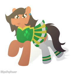 Size: 6085x6250 | Tagged: safe, artist:epsipeppower, oc, oc only, oc:robertapuddin, pony, cheerleader, cheerleader outfit, clothes, simple background, solo, white background