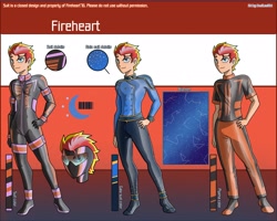 Size: 2500x2000 | Tagged: safe, artist:devillustart, oc, oc:fireheart(fire), human, equestria girls, g4, fireheart76's latex suit design, hand on hip, high res, latex, latex boots, latex suit, male, prisoners of the moon, reference sheet, rubber, rubber boots, rubber suit, solo