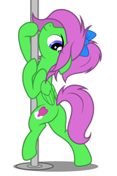 Size: 3642x5460 | Tagged: safe, artist:equestria secret guard, oc, oc only, oc:zippy sparkz, pegasus, pony, butt, female, jewelry, looking at you, mare, pegasus oc, plot, pole, pole dancing, sexy, simple background, solo, stripper pole, transparent background