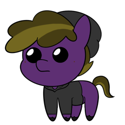 Size: 688x691 | Tagged: safe, artist:wyntermoon, oc, oc only, oc:wyntermoon, earth pony, pony, autism creature, beanie, belly, chibi, clothes, expressionless, hat, hoodie, multicolored hair, short tail, simple background, smol, solo, tail, transparent background