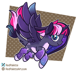 Size: 1996x1832 | Tagged: safe, artist:redpalette, oc, oc:owl light, alicorn, pony, abstract background, alicorn oc, cute, digital art, female, horn, mare, smiling, solo, sparkle, sparkly, spread wings, wings