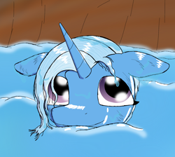 Size: 1900x1700 | Tagged: safe, artist:php176, derpibooru exclusive, trixie, pony, unicorn, g4, calm, cute, diatrixes, dilated pupils, female, happy, looking up, mare, shading, shiny, smiling, solo, water, wet, wet mane