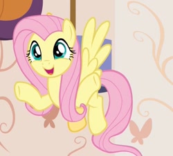 Size: 1157x1041 | Tagged: safe, screencap, fluttershy, pegasus, pony, discordant harmony, g4, cropped, cute, female, flying, happy, mare, shyabetes, solo, spread wings, wings