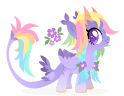 Size: 1920x1481 | Tagged: safe, artist:kabuvee, oc, oc:buttercup, pegasus, pony, female, filly, foal, horns, quadrupedal, simple background, solo, tail wings, transparent background