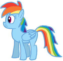 Size: 758x730 | Tagged: safe, rainbow dash, pegasus, pony, g4, female, mare, rainbow, simple background, solo, white background