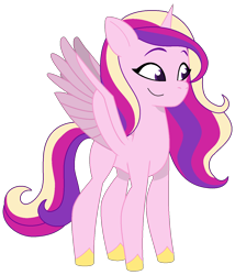 Size: 1228x1435 | Tagged: safe, artist:westrail642fan, princess cadance, alicorn, pony, g4, g5, my little pony: tell your tale, concave belly, female, fit, g4 to g5, generation leap, mare, simple background, slender, solo, spread wings, style emulation, thin, trace, transparent background, wings