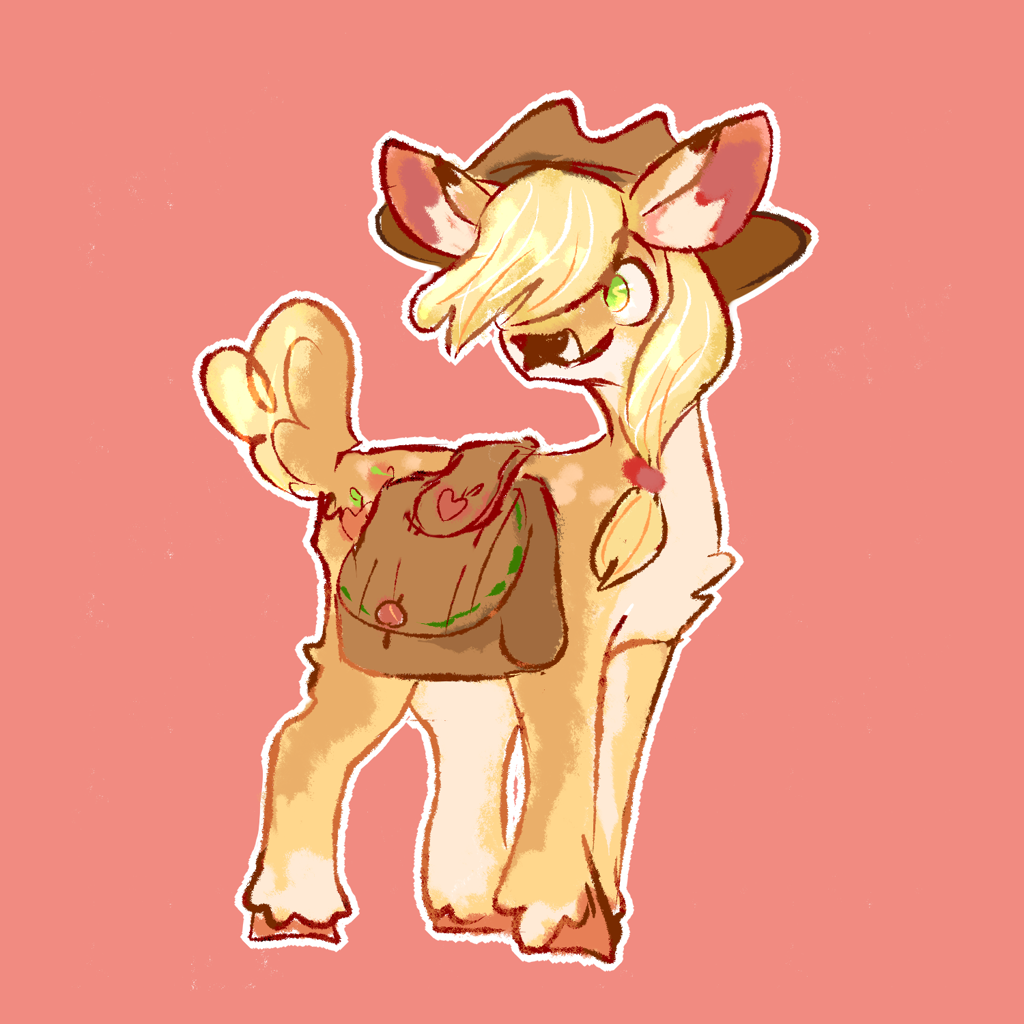 #3113113 - safe, artist:sealdeer, part of a set, applejack, deer, bag ...