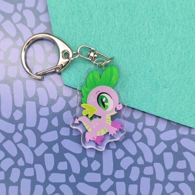 #3113340 - safe, artist:spacekitsch, spike, dragon, irl, keychain, male ...