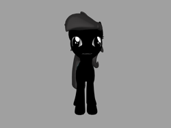 Size: 1200x900 | Tagged: safe, oc, oc only, oc:blank soul, earth pony, pony, 3d, 3d model, 3d pony creator, black fur, dark, evil, gray background, male, original character do not steal, simple background, solo