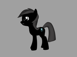 Size: 1200x900 | Tagged: safe, oc, oc only, oc:blank soul, earth pony, pony, 3d, 3d model, 3d pony creator, black fur, dark, evil, gray background, original character do not steal, simple background, solo