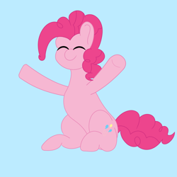 Size: 2048x2048 | Tagged: safe, artist:zugatti69, pinkie pie, earth pony, pony, g4, blue background, cute, eyes closed, happy, high res, hug, simple background, smiling, solo