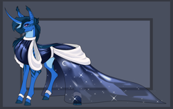 Size: 3738x2369 | Tagged: safe, artist:parrpitched, oc, oc:queen lunaris, alicorn, bat pony, pony, alicorn oc, bat pony oc, clothes, dress, fireheart76's latex suit design, high res, horn, latex, latex dress, prisoners of the moon, reference sheet, rubber, rubber dress, solo, wings