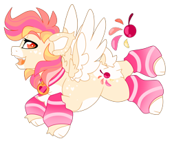 Size: 5824x4785 | Tagged: safe, artist:crazysketch101, oc, oc only, oc:berry pop, pegasus, pony, clothes, cloven hooves, collar, leg warmers, simple background, small wings, solo, transparent background, wings