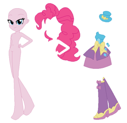 Size: 588x567 | Tagged: safe, artist:lordsfrederick778, artist:selenaede, pinkie pie, human, equestria girls, g4, alternate design, base used, simple background, solo, white background