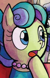 Size: 289x450 | Tagged: safe, artist:agnes garbowska, idw, official comic, marine pearls, earth pony, pony, g4, spoiler:comic, spoiler:comic21, female, jewelry, mare, necklace, pearl necklace