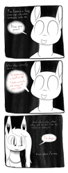 Size: 1000x2545 | Tagged: safe, artist:darkhestur, oc, oc:dark, black and white, comic, depression, dialogue, grayscale, monochrome, speech bubble, strip, text, vent art