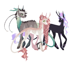 Size: 3044x2558 | Tagged: safe, artist:luuny-luna, oc, oc only, pony, unicorn, augmented, augmented tail, female, high res, horns, male, mare, simple background, stallion, tail, transparent background