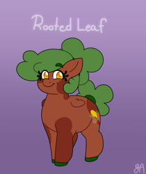 Size: 1008x1200 | Tagged: safe, artist:greenarsonist, oc, oc only, oc:rooted leaf, pegasus, pony, gradient background, pegasus oc, small, small pony, solo