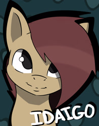 Size: 1650x2100 | Tagged: safe, artist:minckies, oc, oc only, earth pony, pony, abstract background, bust, earth pony oc, smiling, solo