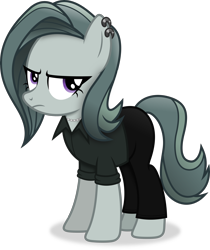 Size: 3026x3600 | Tagged: safe, artist:anime-equestria, marble pie, earth pony, pony, g4, alternate hairstyle, clothes, ear piercing, female, high res, jewelry, mare, necklace, piercing, simple background, solo, transparent background, vector