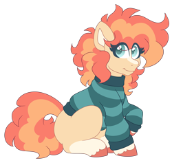 Size: 5253x5040 | Tagged: safe, artist:crazysketch101, oc, oc only, oc:bramble berry, earth pony, pony, clothes, poofy mane, simple background, solo, sweater, transparent background