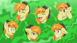 Size: 1920x1080 | Tagged: safe, artist:willoillo, oc, oc only, earth pony, pony, fallout equestria, commission, cowboy hat, emotes, hat