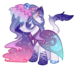 Size: 2664x2277 | Tagged: safe, artist:anno酱w, oc, oc only, cat, cat pony, original species, base used, cloud, crystal ball, ethereal mane, high res, paws, simple background, solo, starry mane, transparent background