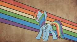 Size: 1264x700 | Tagged: safe, artist:mcdashin, rainbow dash, pegasus, pony, g4, butt, plot, rainbow, rainbutt dash, solo, wallpaper