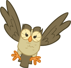 Size: 8311x8000 | Tagged: safe, artist:emper24, owlowiscious, bird, owl, g4, owl's well that ends well, looking at you, male, simple background, solo, spread wings, transparent background, vector, wings