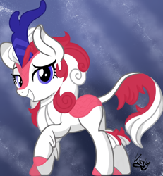 Size: 1108x1200 | Tagged: safe, artist:vidy, oc, oc only, oc:red wine, kirin, base used, kirin oc