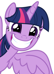 Size: 1466x2009 | Tagged: safe, artist:sketchmcreations, twilight sparkle, alicorn, pony, g4, the last problem, big grin, female, grin, happy, mare, simple background, smiling, solo, spread wings, transparent background, twilight sparkle (alicorn), vector, wings