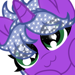 Size: 1000x1000 | Tagged: safe, artist:softpawsart, oc, oc only, pony, unicorn, :3, base used, bust, ethereal mane, eyelashes, female, heart, heart eyes, horn, mare, simple background, smiling, solo, starry mane, transparent background, unicorn oc, wingding eyes