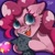 Size: 2048x2048 | Tagged: safe, artist:usapipoyoyo, pinkie pie, cat, earth pony, pony, g4, bust, cheek fluff, fluffy, heart, heart eyes, high res, open mouth, smiling, solo, wingding eyes