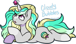 Size: 1932x1130 | Tagged: safe, artist:sexygoatgod, oc, oc only, oc:cloudy bubbles, butterfly, pony, unicorn, adoptable, female, simple background, solo, transparent background