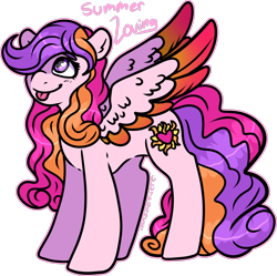 Size: 1392x1386 | Tagged: safe, artist:sexygoatgod, oc, oc only, oc:summer loving, pegasus, pony, adoptable, female, simple background, solo, transparent background