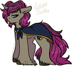 Size: 1594x1479 | Tagged: safe, artist:sexygoatgod, oc, oc only, oc:loyal scribe, pony, unicorn, bags under eyes, cape, clothes, lidded eyes, male, simple background, solo, transparent background, unshorn fetlocks