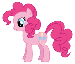 Size: 3084x2667 | Tagged: safe, artist:awesomebrony, pinkie pie, earth pony, pony, g4, season 1, the ticket master, .ai available, adobe illustrator, female, high res, hooves, looking down, mare, side view, simple background, smiling, solo, standing, transparent background, vector