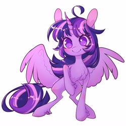 Size: 3000x3000 | Tagged: safe, artist:uni_pone, twilight sparkle, alicorn, pony, g4, chest fluff, heart, heart eyes, high res, simple background, solo, twilight sparkle (alicorn), white background, wingding eyes